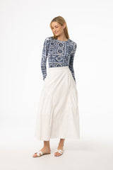 White Circle Seam Skirt