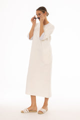 White Contrast T-Shirt Dress