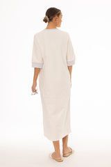 White Contrast T-Shirt Dress