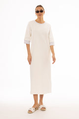 White Contrast T-Shirt Dress