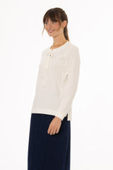 White Classic Crew Tie T-Shirt