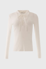 White Drawstring Polo T-Shirt