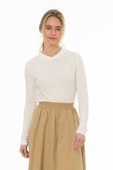 White Crossover Neck T-Shirt