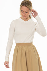 White Crossover Neck T-Shirt