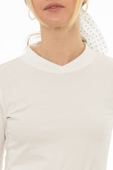 White Crossover Neck T-Shirt