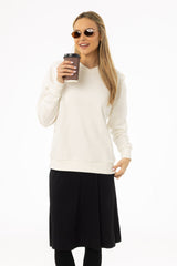 White Crossover Neck Detail Sweatshirt