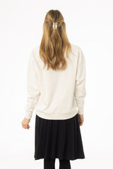 White Crossover Neck Detail Sweatshirt