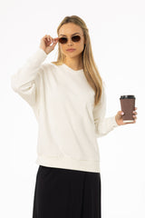 White Crossover Neck Detail Sweatshirt