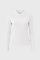 White Crossover Neck T-Shirt