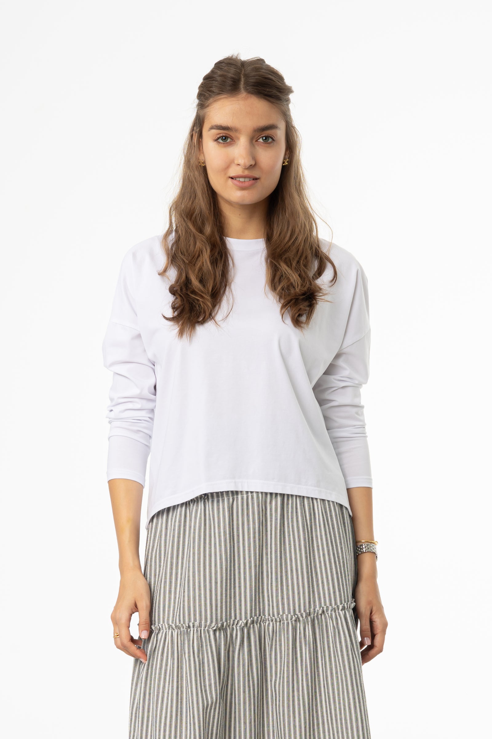 White Dolman Long Sleeve T-Shirt – BLANK