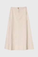 White Double Button A-Line Maxi Skirt