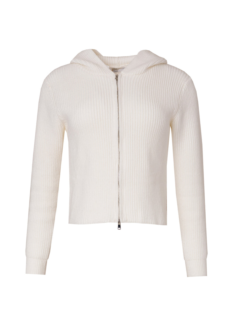 White Double Zipper Sweater