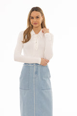 White Drawstring Polo T-Shirt