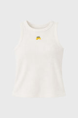 White Embroidered Tank Top