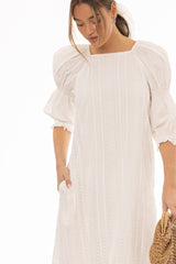 White Eyelet Maxi Dress