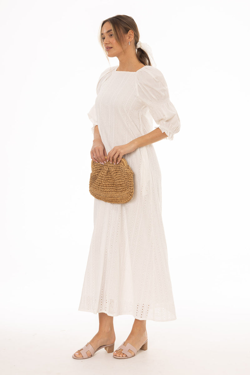 white eyelet maxi dress White Eyelet Maxi Dress – BLANK