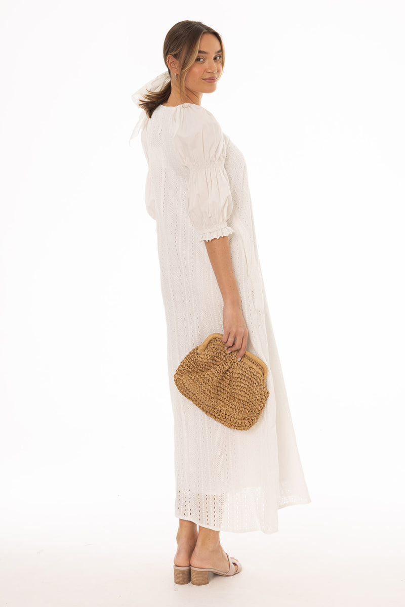 White Eyelet Maxi Dress BLANK White Eyelet Maxi Dress BLANK