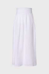 White Gauze Smocked Skirt