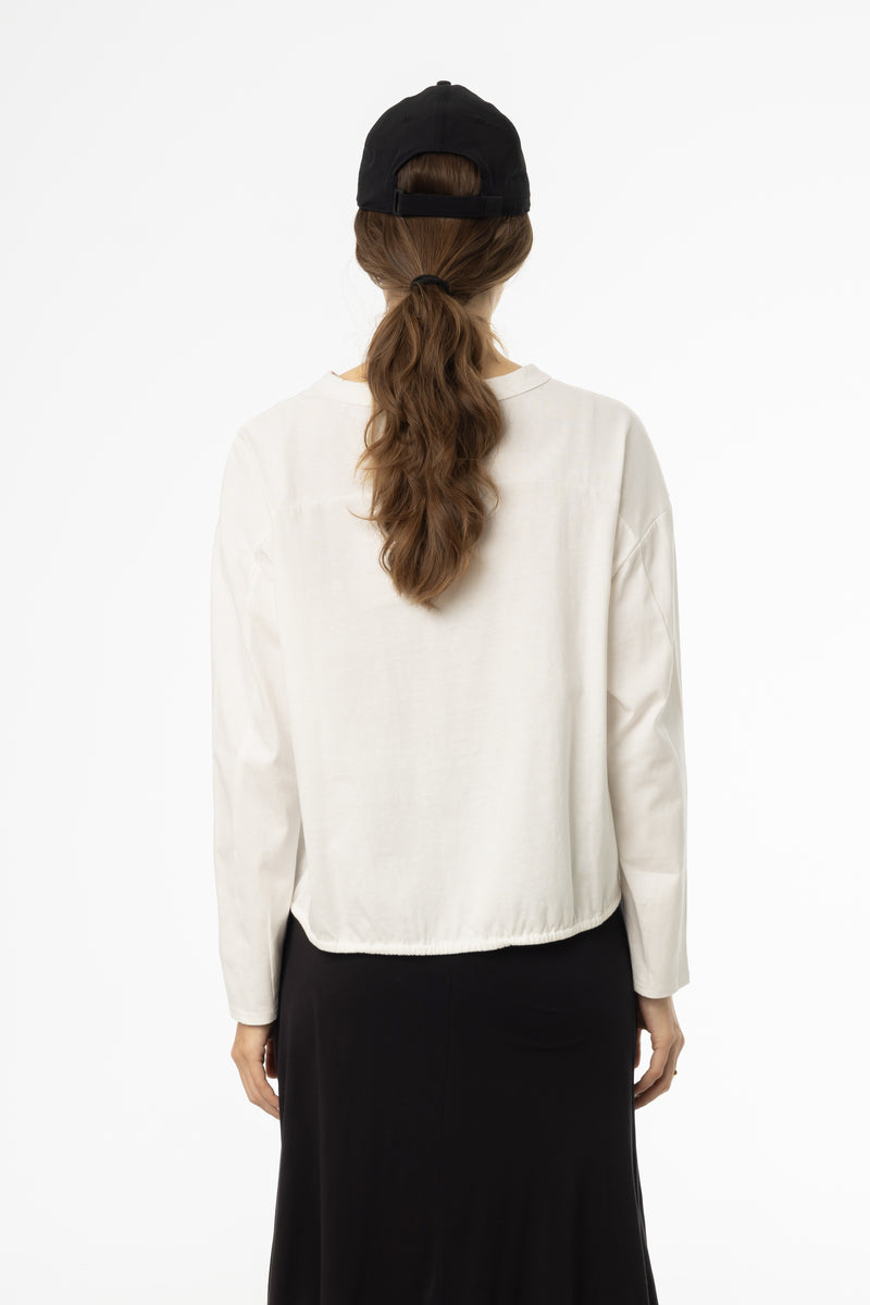 White High Low Drawstring Tee