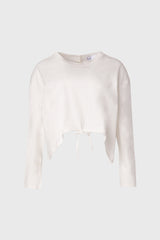 White High Low Drawstring Tee