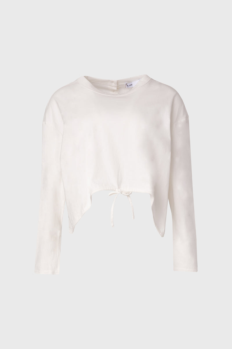 White High Low Drawstring Tee
