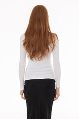 White Long Sleeve Ribbed T-Shirt