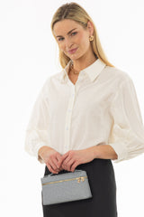 White Paisley 3/4 Sleeve Blouse