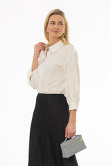 White Paisley 3/4 Sleeve Blouse