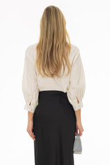 White Paisley 3/4 Sleeve Blouse