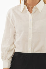 White Paisley 3/4 Sleeve Blouse