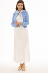 White Pintuck Cotton Maxi Jumper
