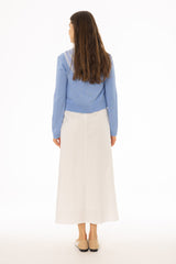White Pintuck Cotton Maxi Jumper