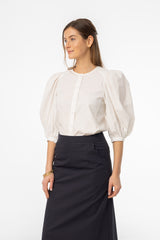 White Puff Sleeve Blouse