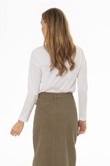 White Relaxed Fit long Sleeve T-Shirt