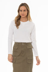 White Relaxed Fit long Sleeve T-Shirt