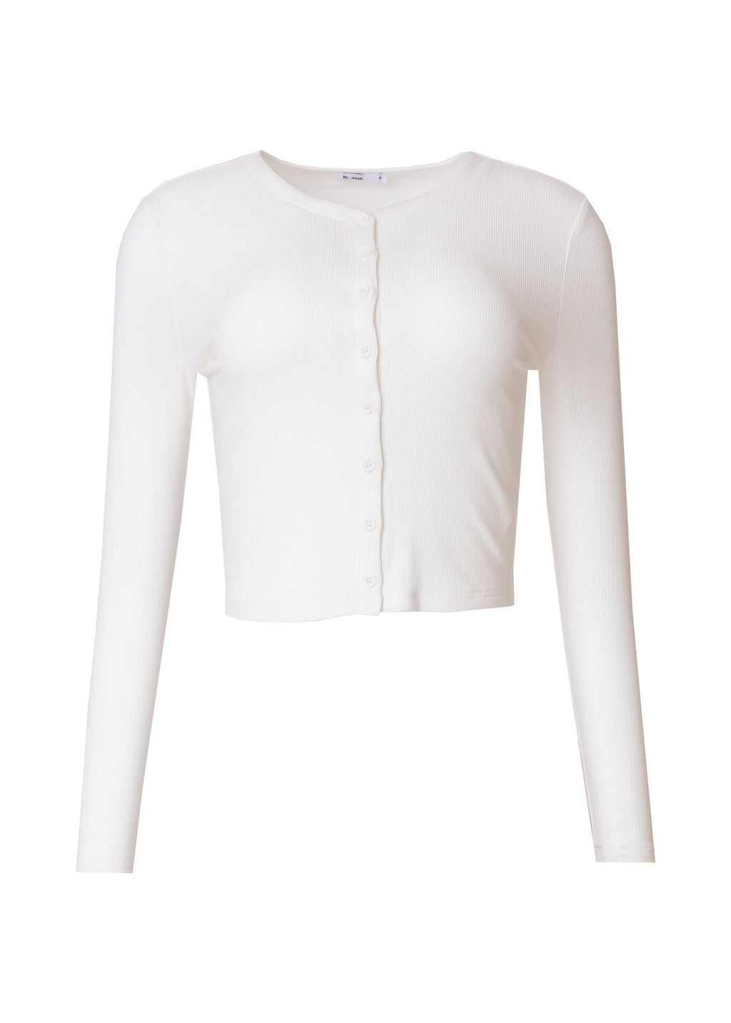 White Ribbed Cardigan – BLANK - Main Image