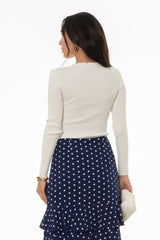 White Ribbed Knit Top