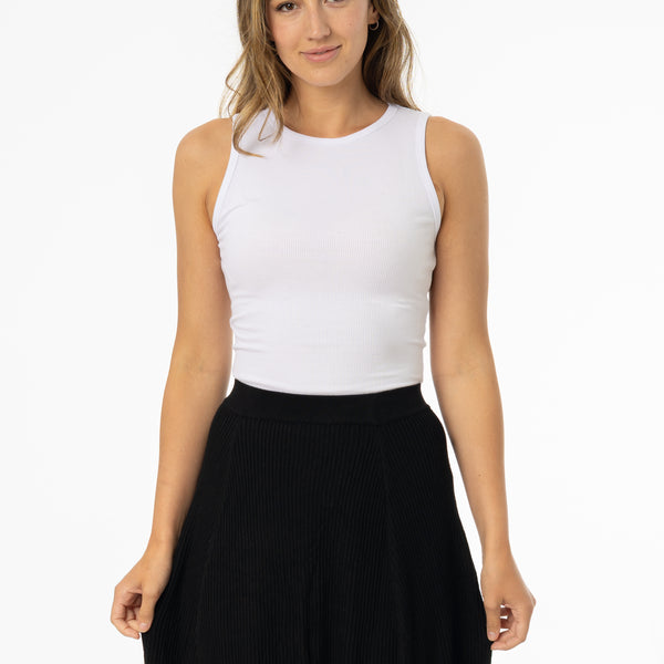 White Ribbed Tank Top – BLANK