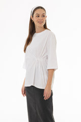 White Side Cinched T-Shirt