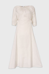 White Side Tie Cotton Maxi Dress