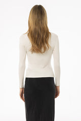 White Solid Wide Neck T-Shirt