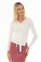 White Solid Wrap T-Shirt