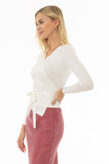 White Solid Wrap T-Shirt