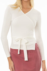White Solid Wrap T-Shirt