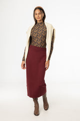 Wine Knit Skirt Legging