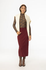 Wine Knit Skirt Legging