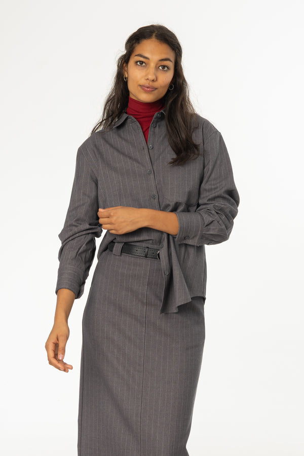 Cherry Ribbed Turtleneck Top