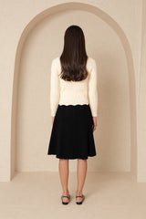 Black Wool Flare Skirt