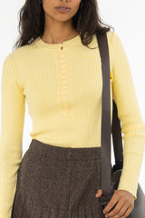 Yellow Button Knit Top