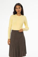 Yellow Button Knit Top